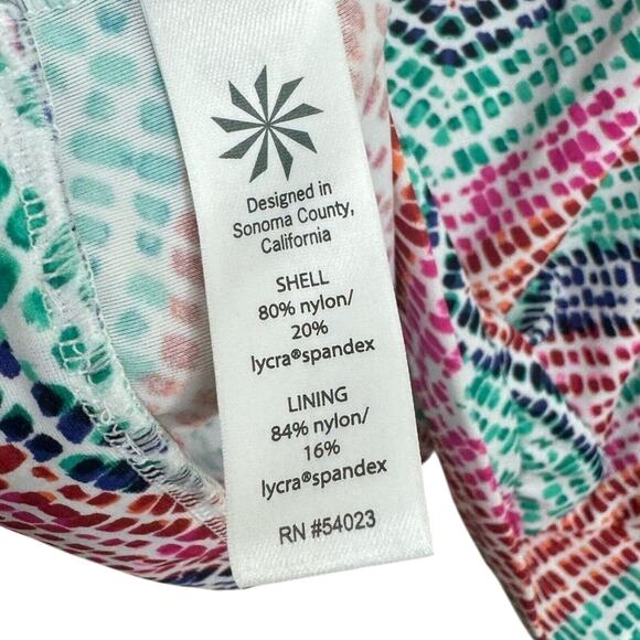 Athleta Moxie Tankini Swim Top Women’s 34 B/C Multicolor Pink Blue Blouson - Picture 6 of 7